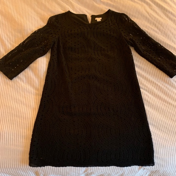 Black J. Crew lace overlay cocktail dress - Picture 1 of 4